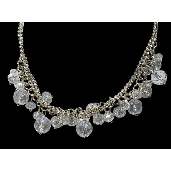 Whimsical Crystal Glass Beaded Fringe Necklace - Picture 4 of 5